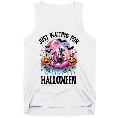 Just Waiting For Halloween Funny Halloween Tank Top