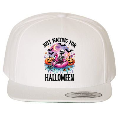 Just Waiting For Halloween Funny Halloween Wool Snapback Cap