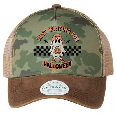 Just Waiting For Halloween Funny Ghost Ghoul Legacy Tie Dye Trucker Hat