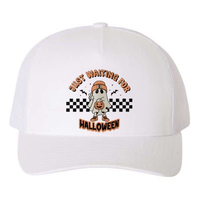 Just Waiting For Halloween Funny Ghost Ghoul Yupoong Adult 5-Panel Trucker Hat