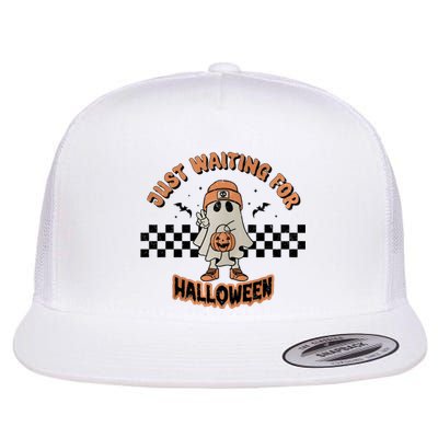 Just Waiting For Halloween Funny Ghost Ghoul Flat Bill Trucker Hat