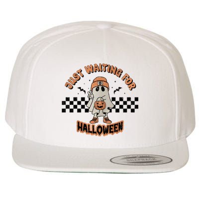 Just Waiting For Halloween Funny Ghost Ghoul Wool Snapback Cap