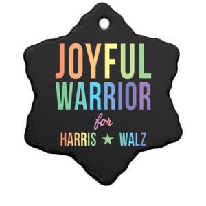 Joyful Warrior For Kamala Harris Tim Walz 2024 Ceramic Star Ornament