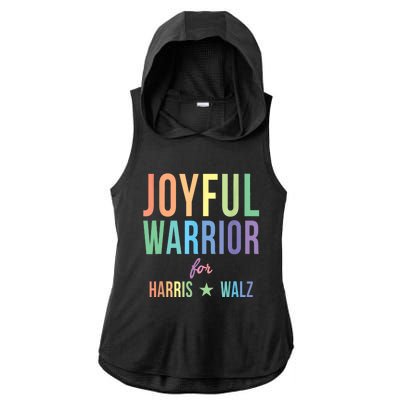 Joyful Warrior For Kamala Harris Tim Walz 2024 Ladies PosiCharge Tri-Blend Wicking Draft Hoodie Tank