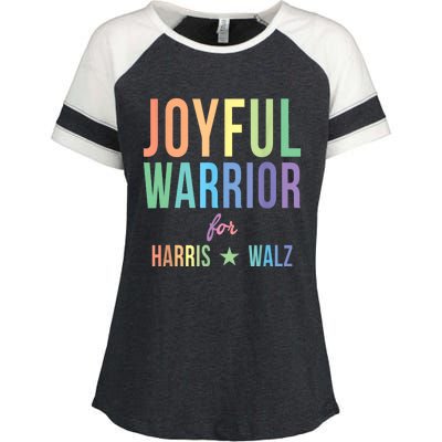 Joyful Warrior For Kamala Harris Tim Walz 2024 Enza Ladies Jersey Colorblock Tee