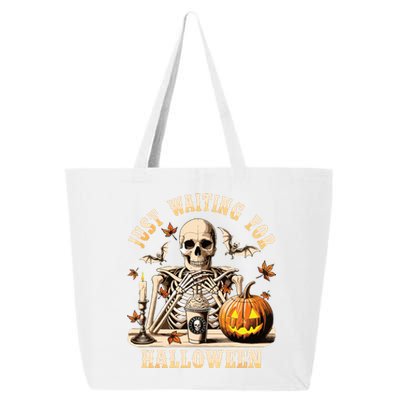 Just Waiting For Halloween Skeleton Coffee Spooky Season 25L Jumbo Tote