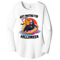 Just Waiting For Halloween Funny Skeleton Women's Perfect Tri Tunic Long Sleeve Shirt