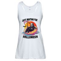 Just Waiting For Halloween Funny Skeleton Ladies Essential Flowy Tank