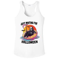 Just Waiting For Halloween Funny Skeleton Ladies PosiCharge Competitor Racerback Tank