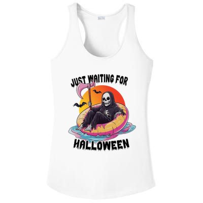 Just Waiting For Halloween Funny Skeleton Ladies PosiCharge Competitor Racerback Tank