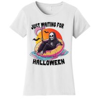 Just Waiting For Halloween Funny Skeleton Women's T-Shirt