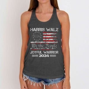 Joyful Warrior For Kamala Harris Tim Walz 2024 Women's Knotted Racerback Tank