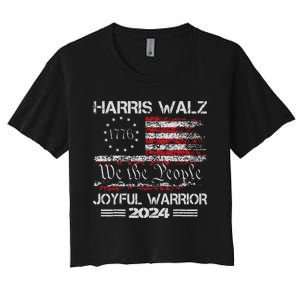 Joyful Warrior For Kamala Harris Tim Walz 2024 Women's Crop Top Tee