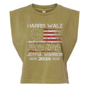 Joyful Warrior For Kamala Harris Tim Walz 2024 Garment-Dyed Women's Muscle Tee