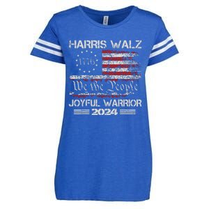 Joyful Warrior For Kamala Harris Tim Walz 2024 Enza Ladies Jersey Football T-Shirt