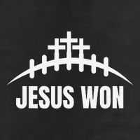 Jesus Won Football Crosses Salvation Testimony Christian 7 Panel Mesh Trucker Snapback Hat