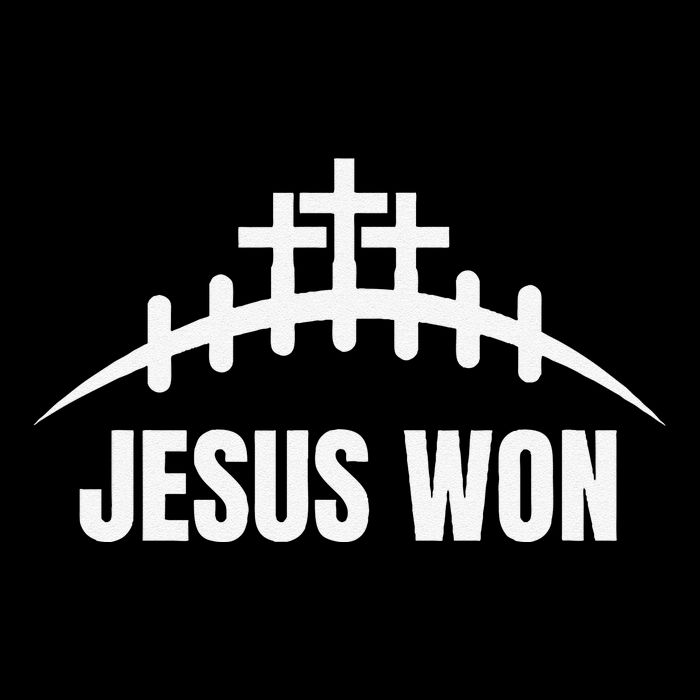Jesus Won Football Crosses Salvation Testimony Christian Sweatshirt