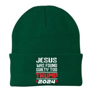 Jesus Was Found Guilty Too Take America Back Trump 2024 Knit Cap Winter Beanie