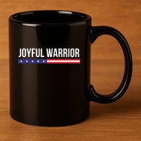 Joyful Warrior Funny Retro Inspired Quote Saying Gifts 11oz C Handle Ceramic Mug