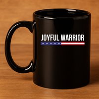 Joyful Warrior Funny Retro Inspired Quote Saying Gifts 11oz C Handle Ceramic Mug