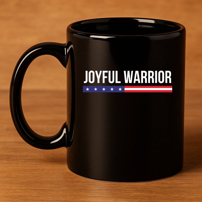 Joyful Warrior Funny Retro Inspired Quote Saying Gifts 11oz C Handle Ceramic Mug