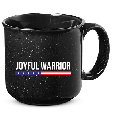 Joyful Warrior Funny Retro Inspired Quote Saying Gifts 15oz Campfire Ceramic Mug