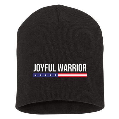 Joyful Warrior Funny Retro Inspired Quote Saying Gifts Short Acrylic Beanie