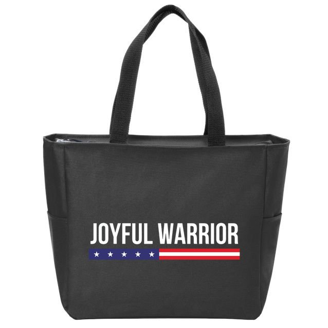 Joyful Warrior Funny Retro Inspired Quote Saying Gifts Zip Tote Bag