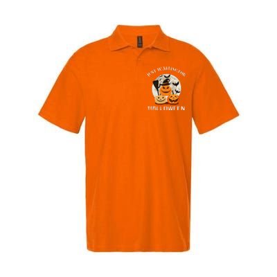 Just Waiting For Halloween Pumpkins Softstyle Adult Sport Polo