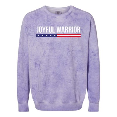 Joyful Warrior Funny Retro Inspired Quote Saying Gifts Colorblast Crewneck Sweatshirt