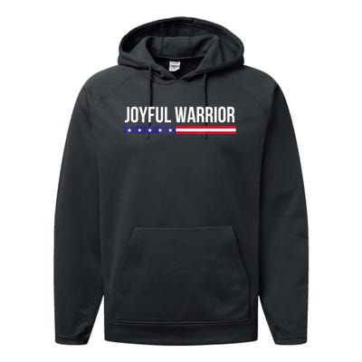 Joyful Warrior Funny Retro Inspired Quote Saying Gifts Performance Fleece Hoodie