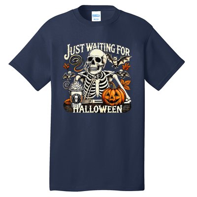 Just Waiting For Halloween Skeleton Summerween Tall T-Shirt