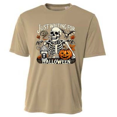 Just Waiting For Halloween Skeleton Summerween Cooling Performance Crew T-Shirt