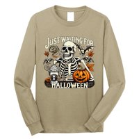 Just Waiting For Halloween Skeleton Summerween Long Sleeve Shirt