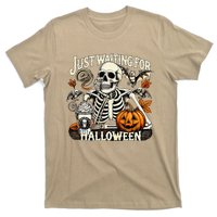 Just Waiting For Halloween Skeleton Summerween T-Shirt