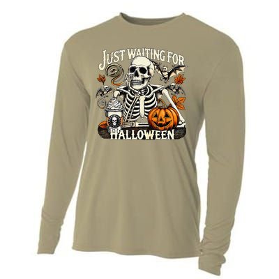 Just Waiting For Halloween Skeleton Summerween Cooling Performance Long Sleeve Crew