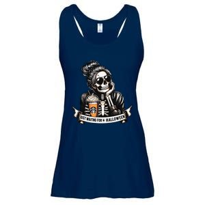 Just Waiting For Halloween Spooky Season Skeleton Coffee Ladies Essential Flowy Tank