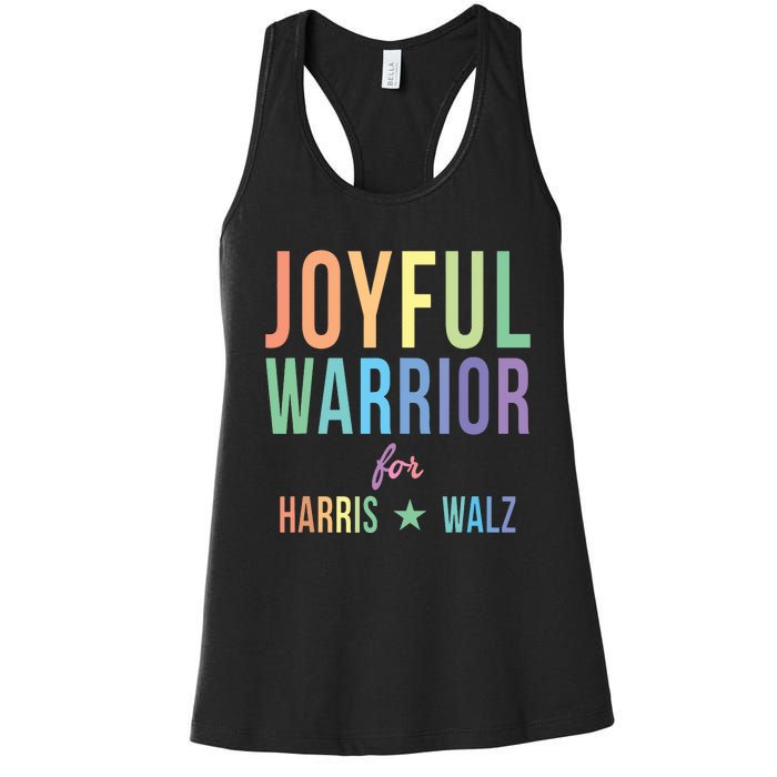 Joyful Warrior For Kamala Harris Tim Walz 2024 Women's Racerback Tank