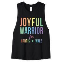 Joyful Warrior For Kamala Harris Tim Walz 2024 Women's Racerback Cropped Tank