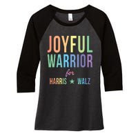 Joyful Warrior For Kamala Harris Tim Walz 2024 Women's Tri-Blend 3/4-Sleeve Raglan Shirt