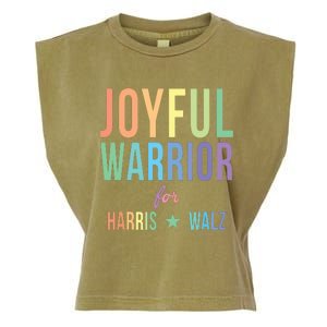 Joyful Warrior For Kamala Harris Tim Walz 2024 Garment-Dyed Women's Muscle Tee