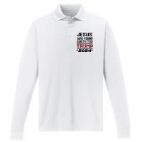 Jesus Was Found Guilty Too Take America Back Trump 2024 Performance Long Sleeve Polo