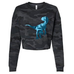 Jurassic World Fallen Kingdom: Blue Dinosaur Tee Cropped Pullover Crew