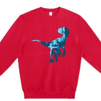 Jurassic World Fallen Kingdom: Blue Dinosaur Tee Premium Crewneck Sweatshirt