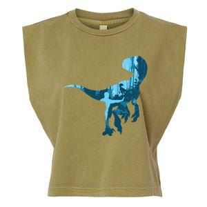 Jurassic World Fallen Kingdom: Blue Dinosaur Tee Garment-Dyed Women's Muscle Tee