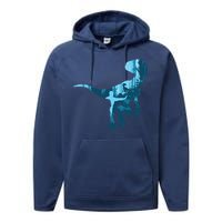 Jurassic World Fallen Kingdom: Blue Dinosaur Tee Performance Fleece Hoodie