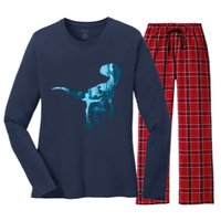 Jurassic World Fallen Kingdom: Blue Dinosaur Tee Women's Long Sleeve Flannel Pajama Set 