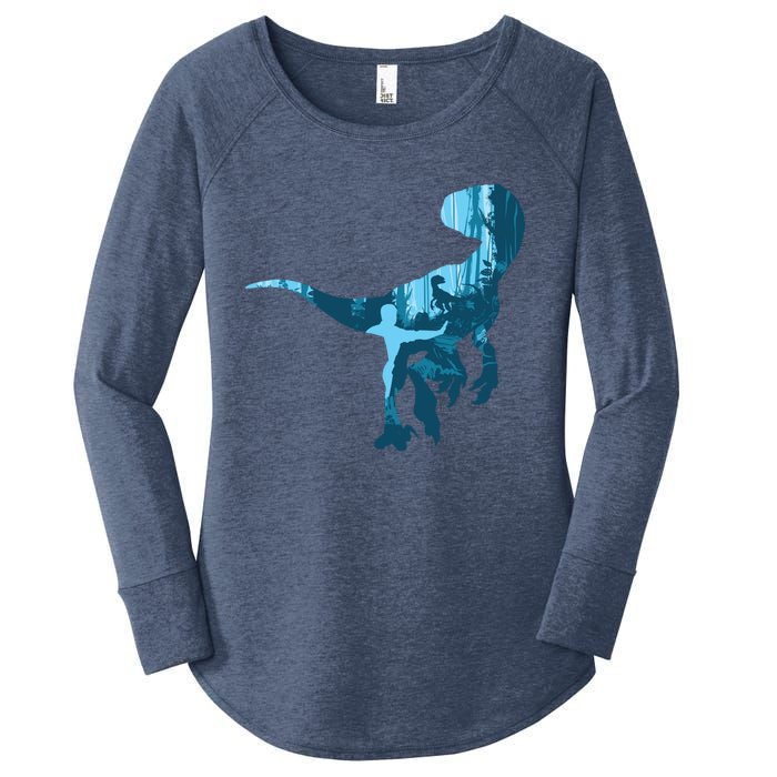 Jurassic World Fallen Kingdom: Blue Dinosaur Tee Women's Perfect Tri Tunic Long Sleeve Shirt