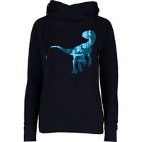 Jurassic World Fallen Kingdom: Blue Dinosaur Tee Womens Funnel Neck Pullover Hood