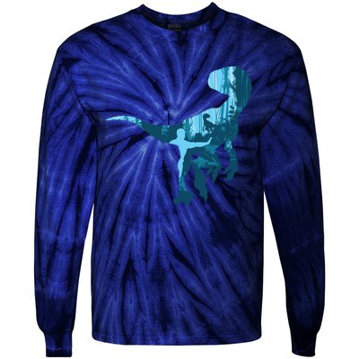 Jurassic World Fallen Kingdom: Blue Dinosaur Tee Tie-Dye Long Sleeve Shirt